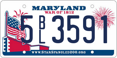 MD license plate 5BL3591