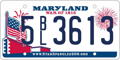 MD license plate 5BL3613