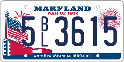 MD license plate 5BL3615