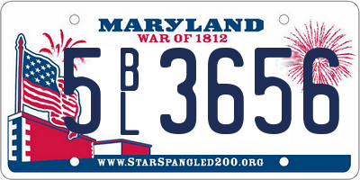 MD license plate 5BL3656
