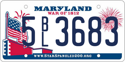 MD license plate 5BL3683
