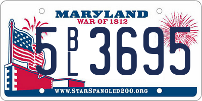 MD license plate 5BL3695