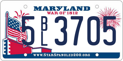MD license plate 5BL3705