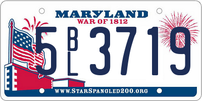MD license plate 5BL3719
