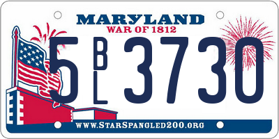 MD license plate 5BL3730
