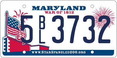 MD license plate 5BL3732