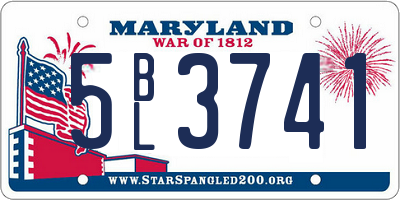 MD license plate 5BL3741