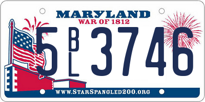 MD license plate 5BL3746