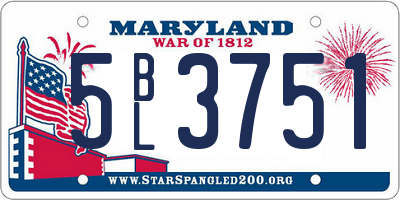 MD license plate 5BL3751