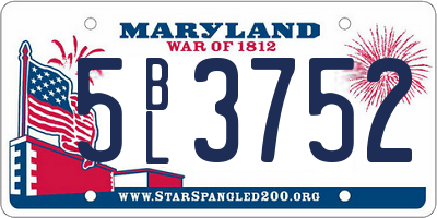 MD license plate 5BL3752