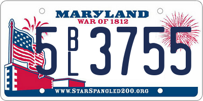 MD license plate 5BL3755