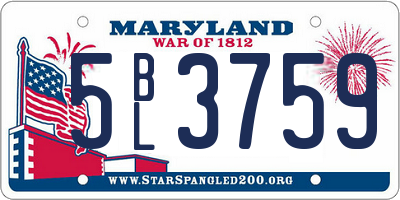 MD license plate 5BL3759