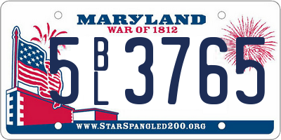 MD license plate 5BL3765