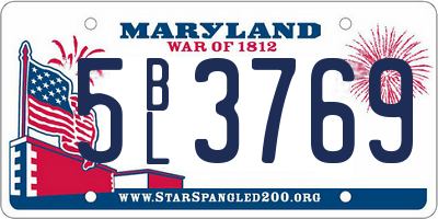 MD license plate 5BL3769