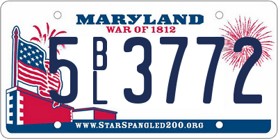 MD license plate 5BL3772