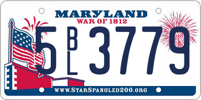 MD license plate 5BL3779
