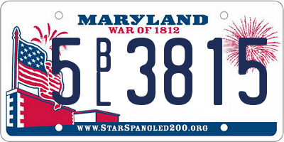 MD license plate 5BL3815