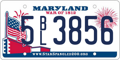 MD license plate 5BL3856