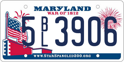 MD license plate 5BL3906