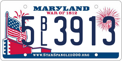 MD license plate 5BL3913