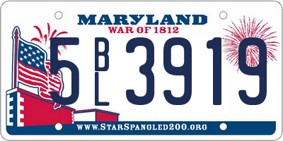 MD license plate 5BL3919