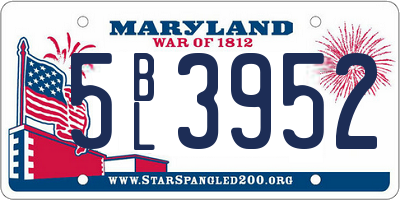 MD license plate 5BL3952