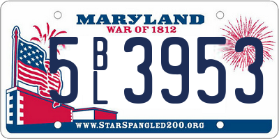 MD license plate 5BL3953