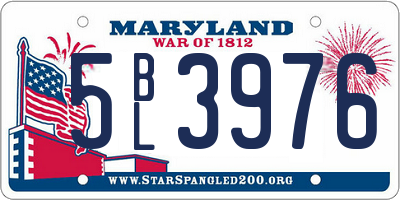 MD license plate 5BL3976
