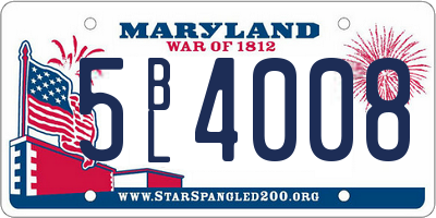 MD license plate 5BL4008