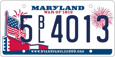 MD license plate 5BL4013