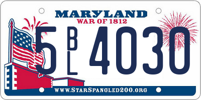 MD license plate 5BL4030
