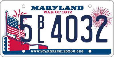 MD license plate 5BL4032