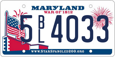 MD license plate 5BL4033
