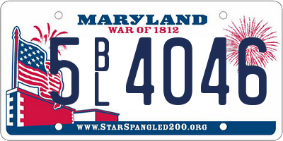 MD license plate 5BL4046