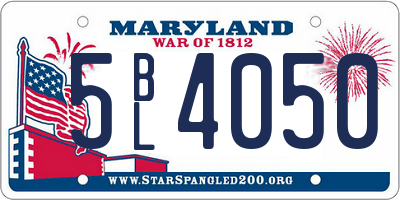 MD license plate 5BL4050
