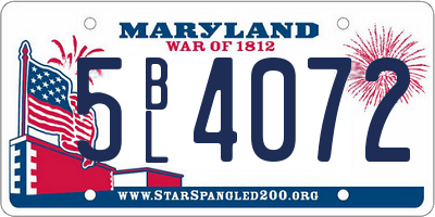 MD license plate 5BL4072