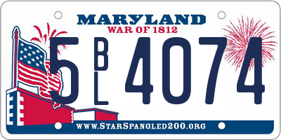 MD license plate 5BL4074