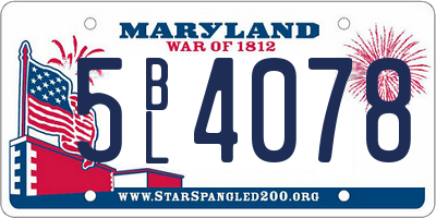 MD license plate 5BL4078