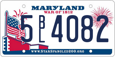 MD license plate 5BL4082