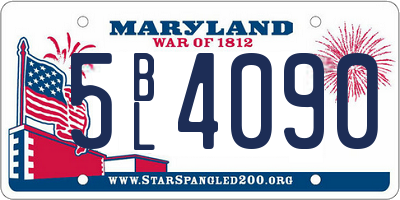 MD license plate 5BL4090