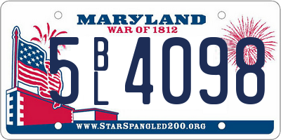 MD license plate 5BL4098