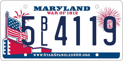 MD license plate 5BL4119