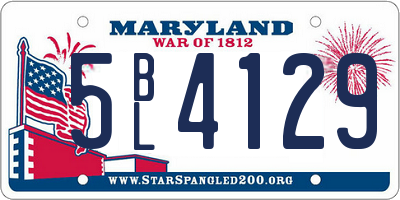 MD license plate 5BL4129