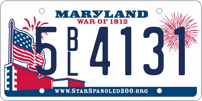 MD license plate 5BL4131