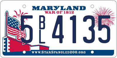 MD license plate 5BL4135