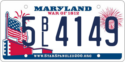 MD license plate 5BL4149