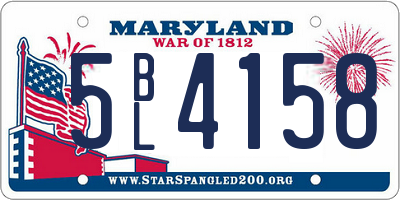 MD license plate 5BL4158