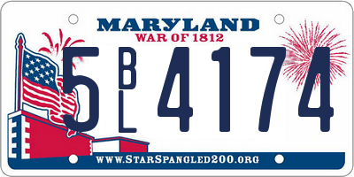 MD license plate 5BL4174