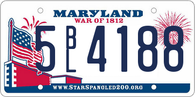 MD license plate 5BL4188