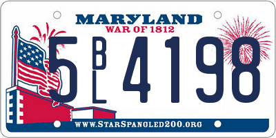 MD license plate 5BL4198